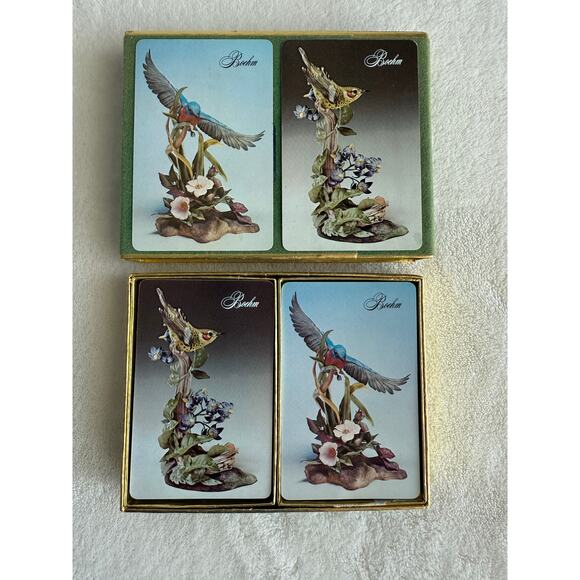 Vintage Boehm Porcelain Bird Playing Cards Double Deck New Unsealed Game Night - Picture 4 of 4